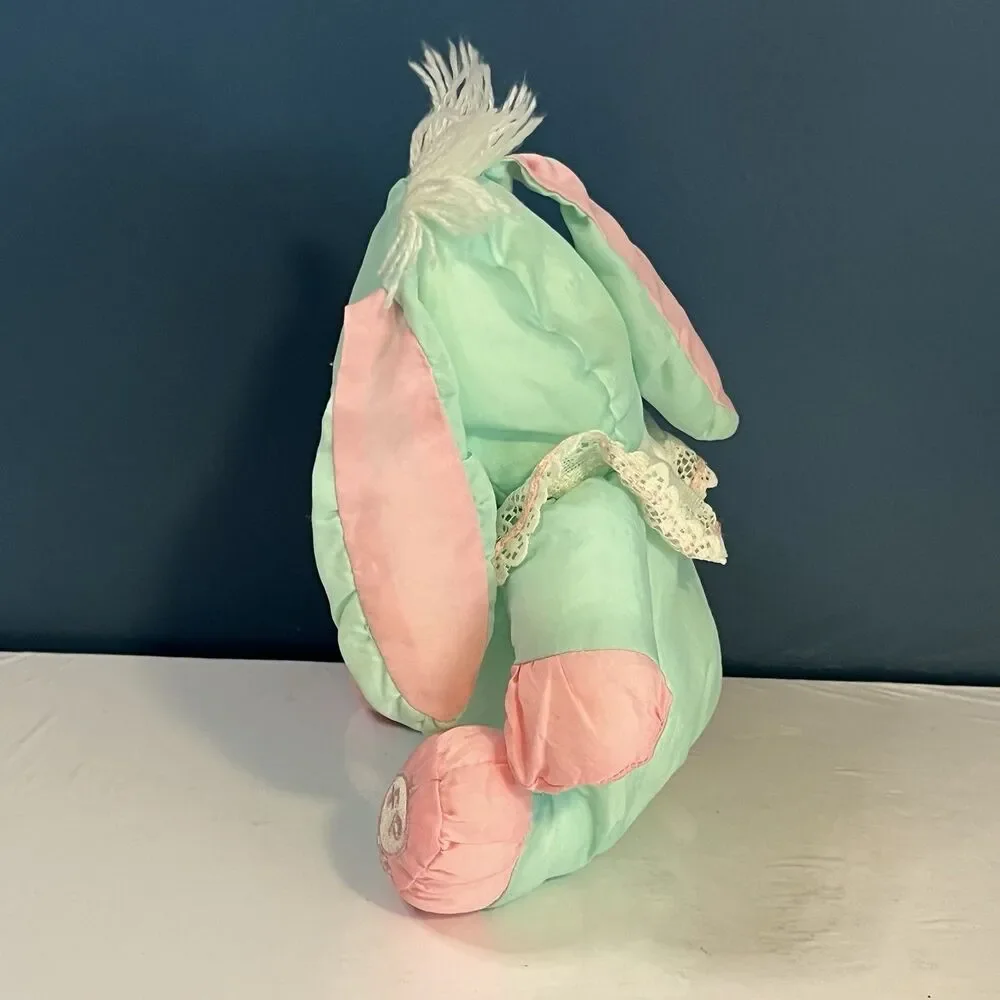 Fisher Price Puffalumps Bunny Rabbit Mint Green Pink 8022 Lace 10